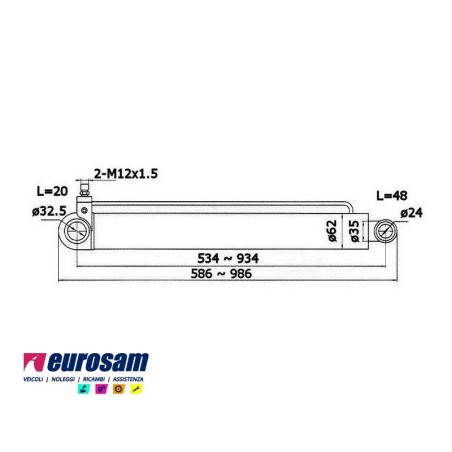cilindro sollevamento cabina iveco eurostar eurotech eurotrakker