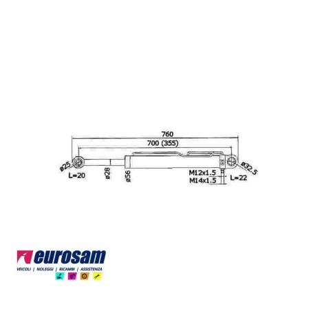 CILINDRO SOLLEVAMENTO CABINA SCANIA SERIE P,G,R,T