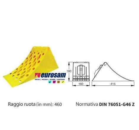 CUNEO CALZATOIA FERMARUOTA 160X200X390 PLASTICA