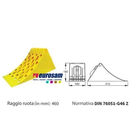 CUNEO CALZATOIA FERMARUOTA 160X200X390 PLASTICA