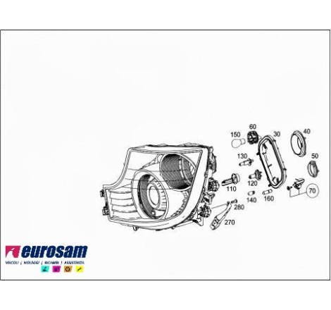 PROIETTORE FARO  XENON SX ACTROS MP4 ANTOS AROCS